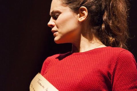 Actress crumpling paper (2017)