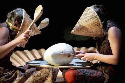 Actors playing during Nest music theater at Laus Polyphoniae (2022)