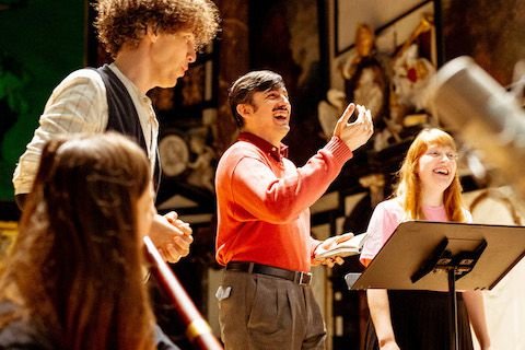 Musicians expressing during Album Recording of Sollazzo Ensemble (2023)