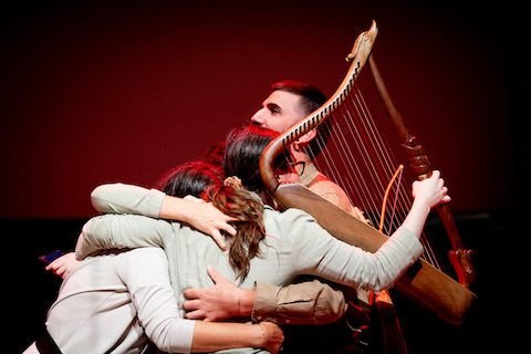 Group of musicians hugging after their performance at IYAP (2024)